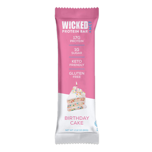 WICKED Refrigerated Birthday Cake Protein Bars (8 Bars/Box) - WICKED Protein Bars
